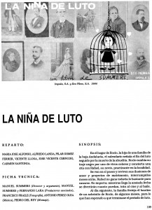 Ficha frontal La Niña de Luto